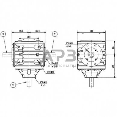 Kampinis reduktorius Comer 331016 T-331A 1:1 2