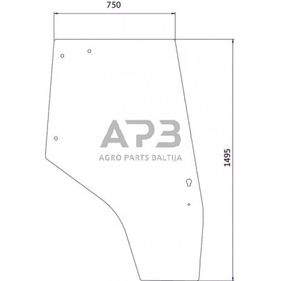 Kabinos durų stiklas dešinės pusės 3825717M1N