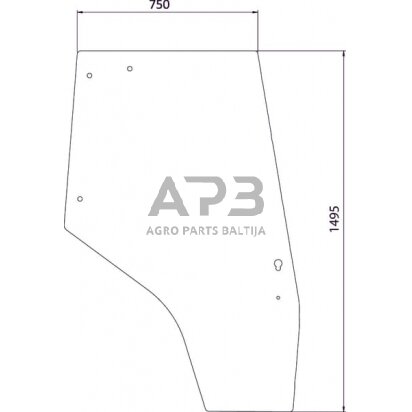 Kabinos durų stiklas dešinės pusės 3825690M1N