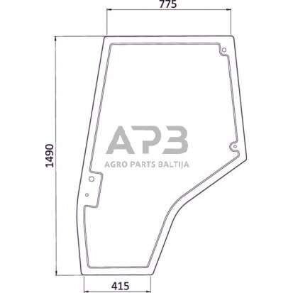 Kabinos durų stiklas kairės pusės 4272774M1N