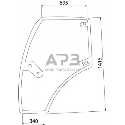 Kabinos durų stiklas kairės pusės 00121433020N