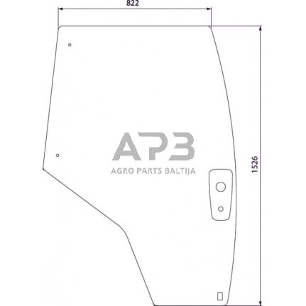 Kabinos durų stiklas dešinės pusės 4353956M2N