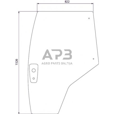 Kabinos durų stiklas kairės pusės 4353783M2N