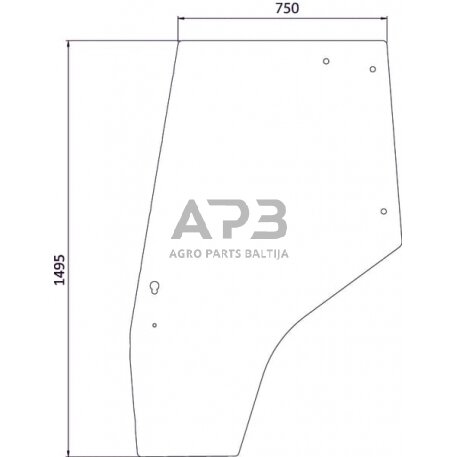 Kabinos durų stiklas kairės pusės 3825716M1N