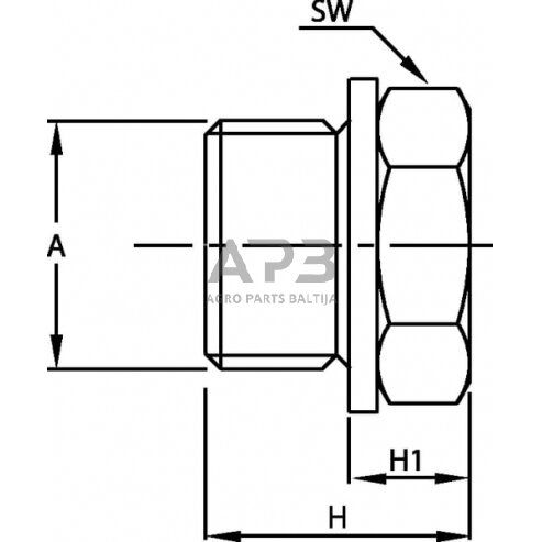 Karterio kamštis M20x1.5 H=26 9102015 1