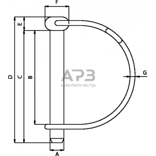 Kaištis užsegamas 9,50 mm x 68,00 mm LP9568KR 1