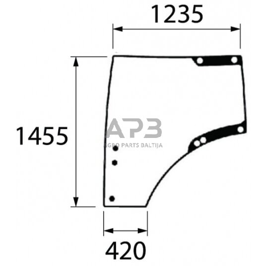 Kabinos durų stiklas kairės pusės L212967KR