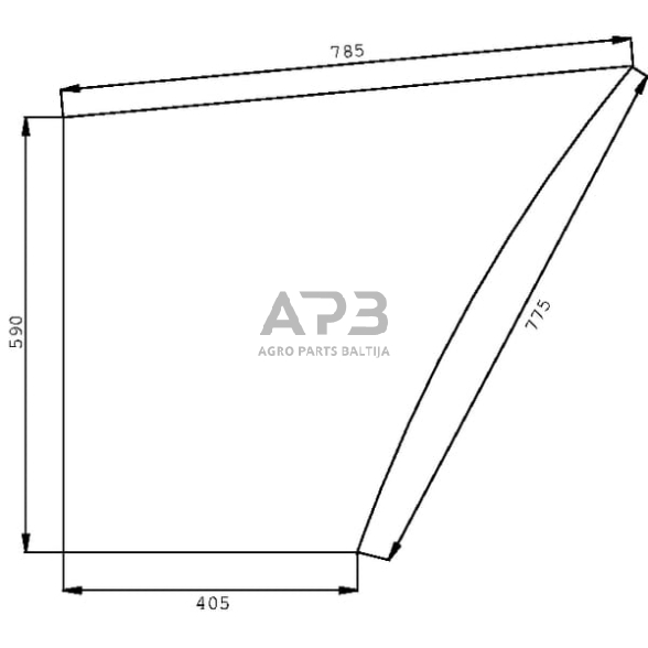 Kabinos durų stiklas apatinis D6707