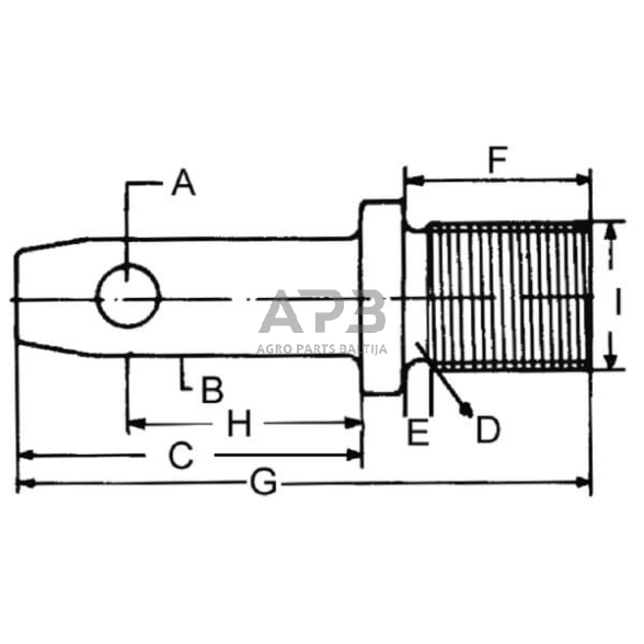 Kaištis 19,00 mm x 103,00 mm, 5/8" UNF x 35,00 mm 915136N 1