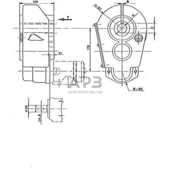 Kampinis reduktorius Berma RT15040 12 -1 1