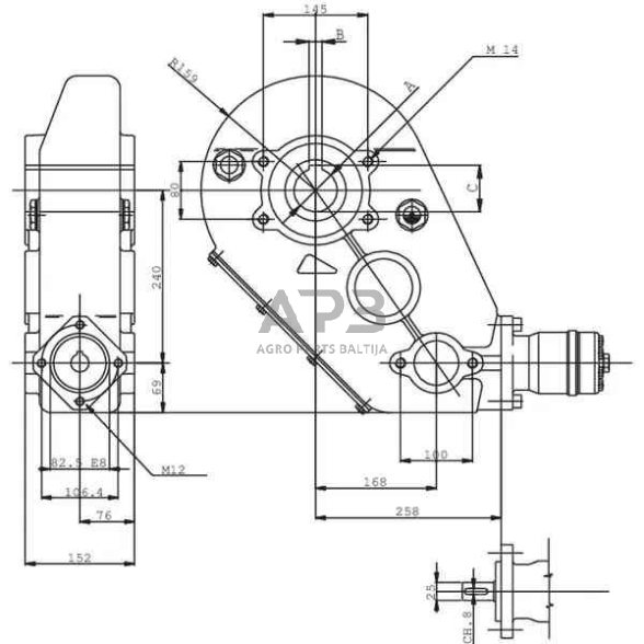 Kampinis reduktorius Berma RT50050 43,6:1 1