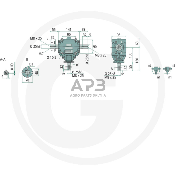 Kampinis reduktorius BONDIOLI & PAVESI 415S1018190G222 1