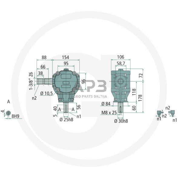 Kampinis reduktorius BONDIOLI & PAVESI 415S1020278R210 1