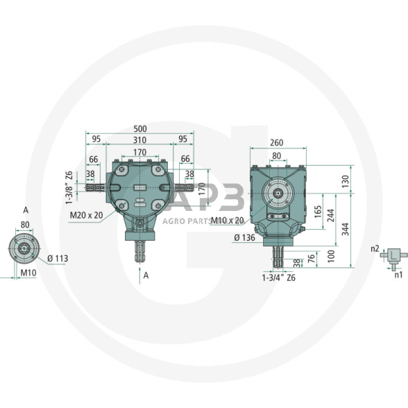 Kampinis reduktorius BONDIOLI & PAVESI 415S2155052G211 1