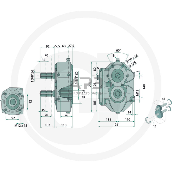 Kampinis reduktorius BONDIOLI & PAVESI 415ZBMS6005300010 1