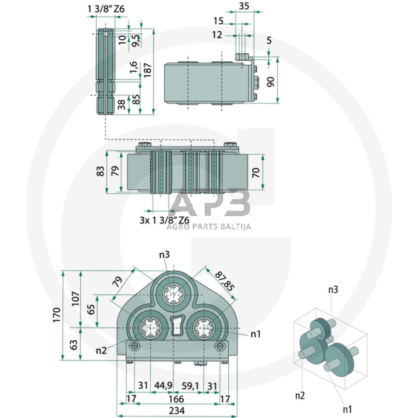 Kampinis reduktorius BONDIOLI & PAVESI 415ZBMS6011001020 1