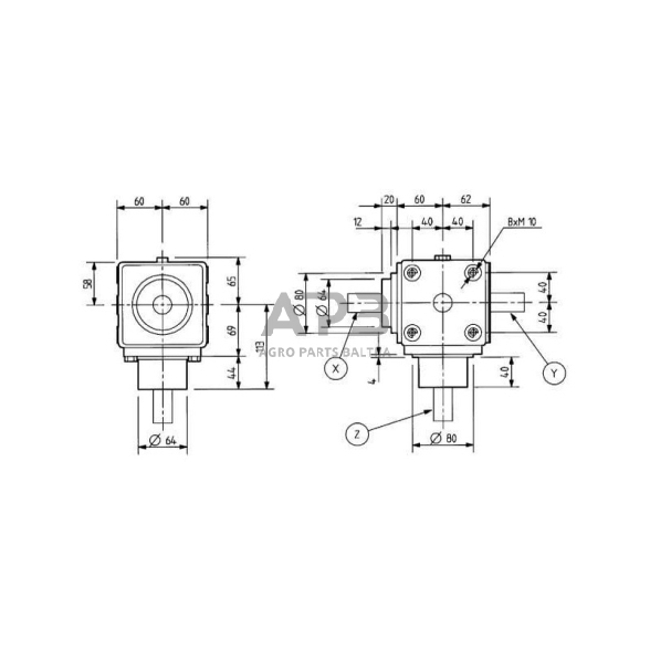 Kampinis reduktorius Comer 104000HL L-5A 1:1 1