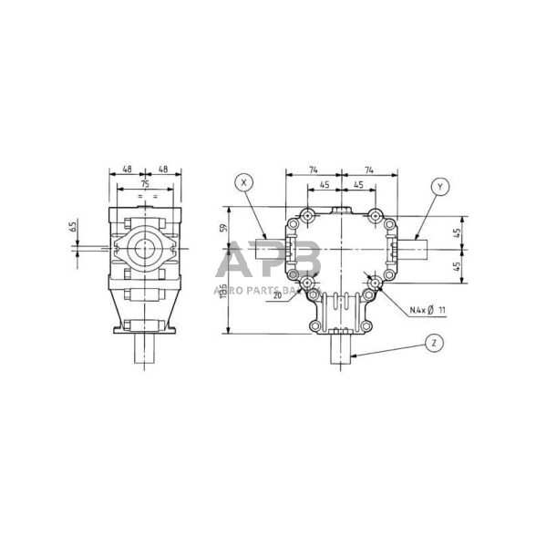 Kampinis reduktorius Comer 124005 L-25A 1:1 1