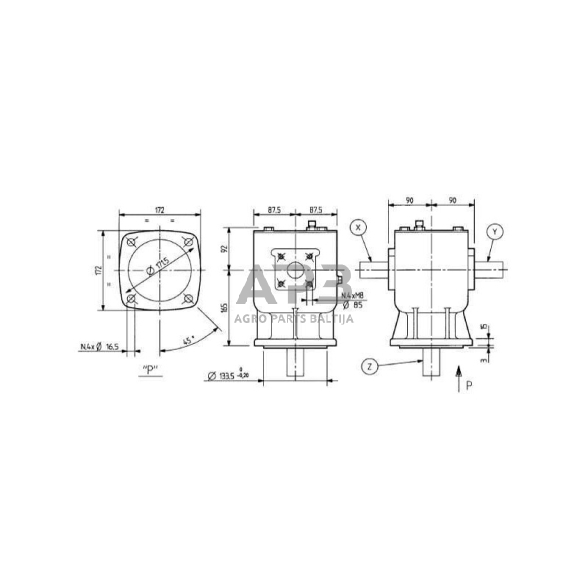 Kampinis reduktorius Comer 151000 LF-151A 1:3 3