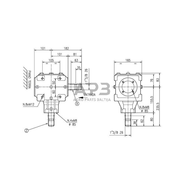 Kampinis reduktorius Comer 267264 T-27A 1:1 2