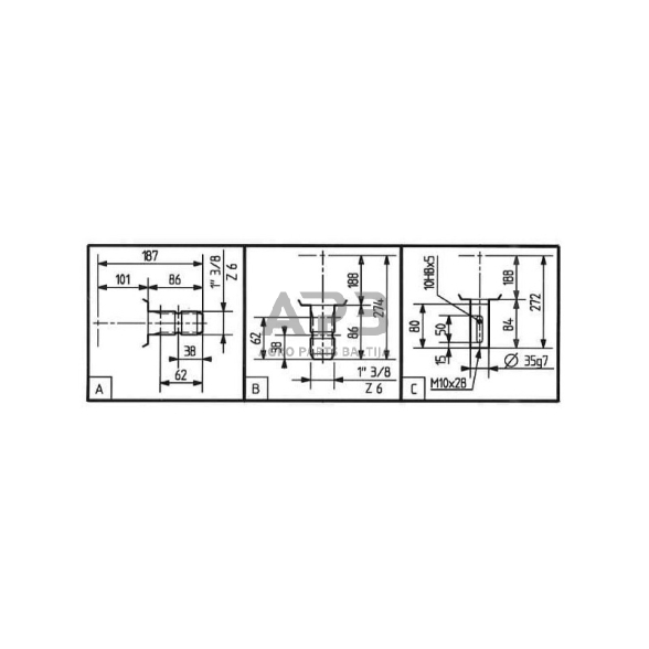 Kampinis reduktorius Comer 278002 T-278A 1:1 3