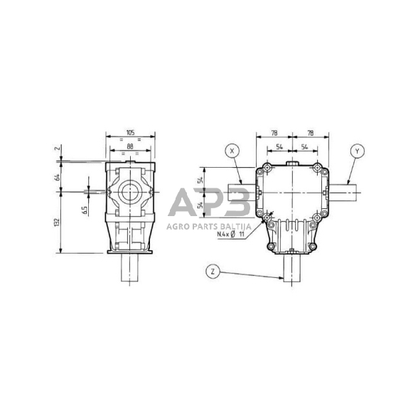 Kampinis reduktorius Comer 281012 T-281A 1:1 2