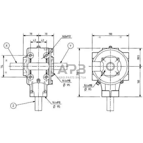 Kampinis reduktorius Comer 304013 T-304A 1:3 3