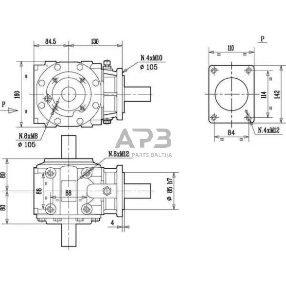 Kampinis reduktorius Comer 310702 T-310A 1