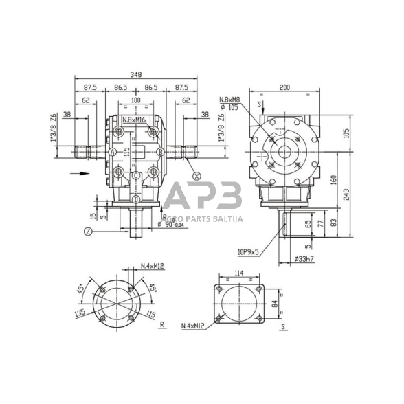 Kampinis reduktorius Comer 312730 T-312A 2