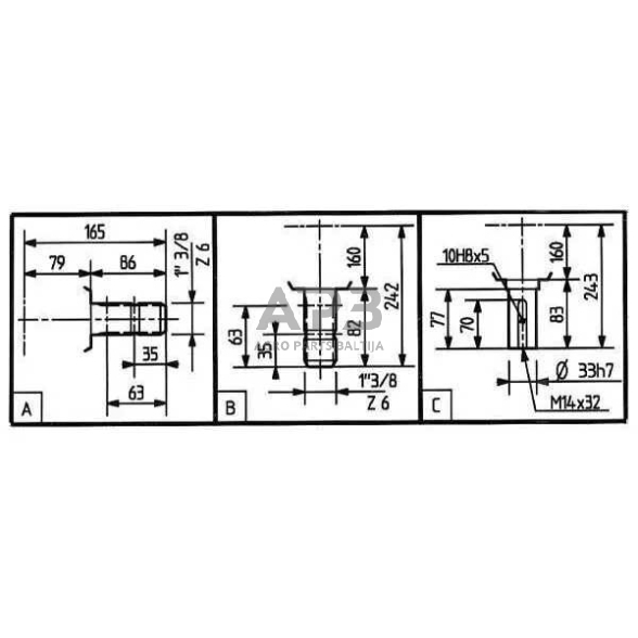 Kampinis reduktorius Comer 43509304216 T-304A, 1,93:1 - 27,9 kW 3