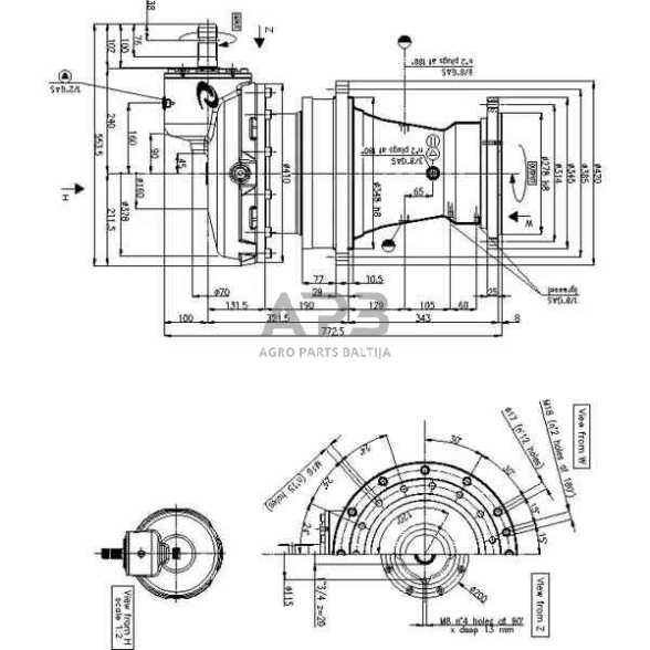 Kampinis reduktorius Comer 57170008580 PGA1602VM 16.2 1