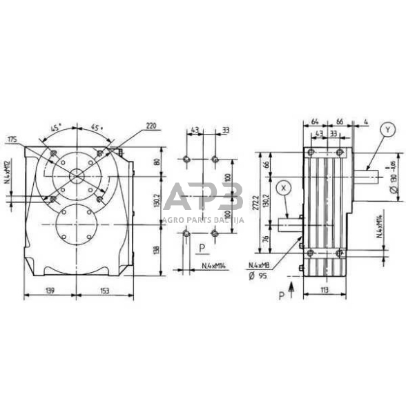 Kampinis reduktorius Comer 603005 A-4A 6.2:1 1