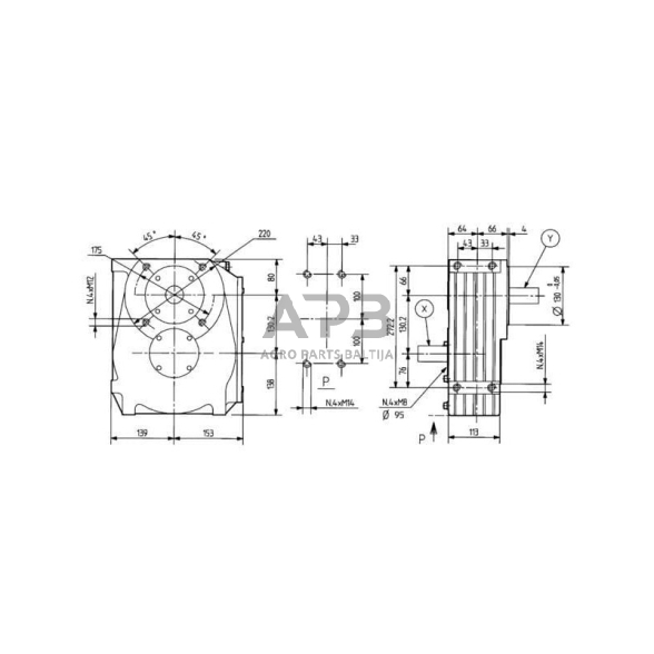 Kampinis reduktorius Comer 603011 A-4A 3:1 2