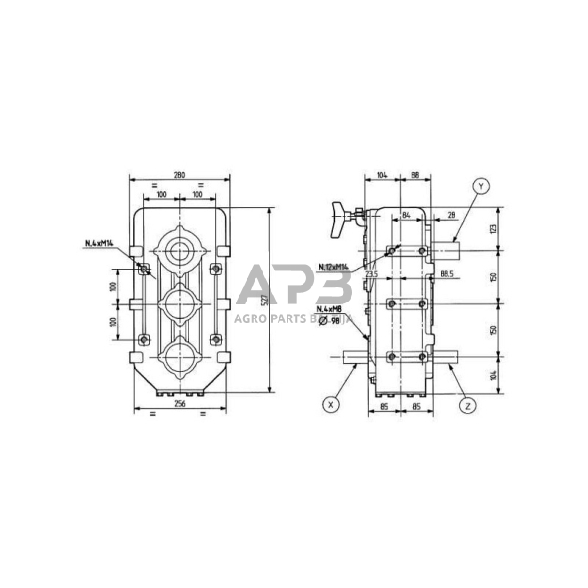 Kampinis reduktorius Comer 732001 D732A 3