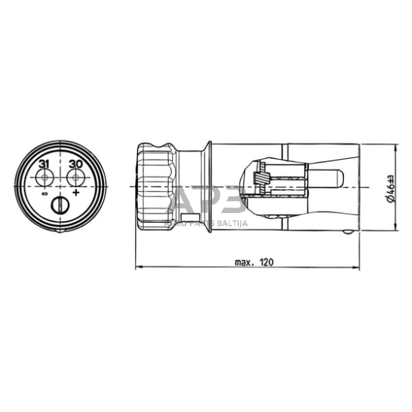 Kištukas 2 kontaktų ERICH JAEGER 168A/50mm² 251270JAE 1