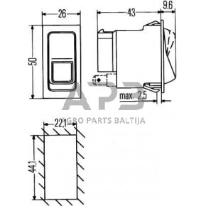 Klavišinis jungiklis 12V, 8 kontaktų Hella 6HH004570491 4