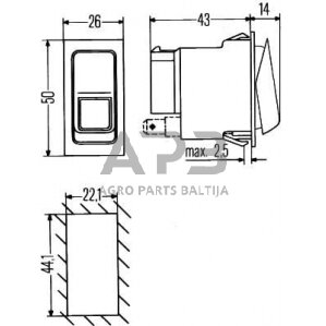 Klavišinis jungiklis 3 kontaktų Hella 6FH007832131 3