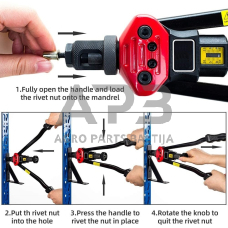 Kniediklis srieginėms kniedėms M3-M12 su 70vnt. kniedžių