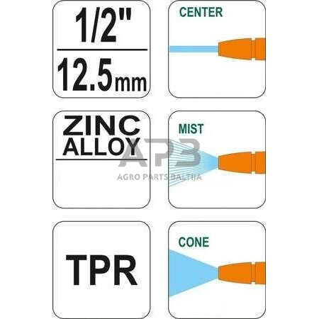 Laistymo purkštuvas 1/2" (3 padėčių) 1