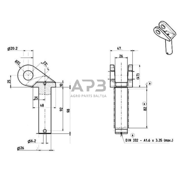 Laikiklis suvirinamas Agraset AG 372 Walterscheid 201030 1