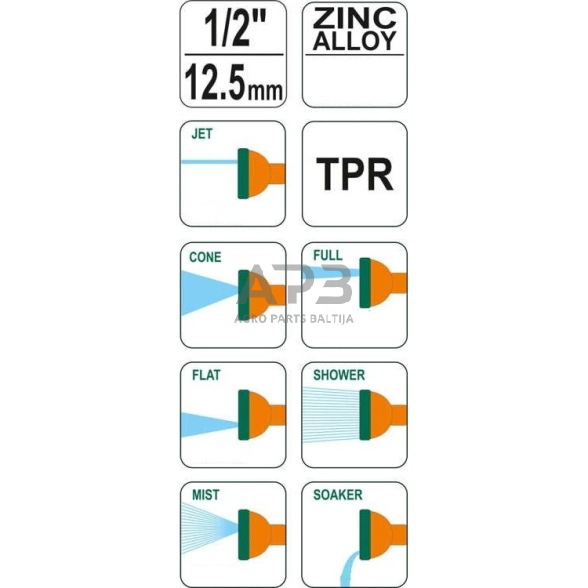 Laistymo purkštuvas 1/2" (7 padėčių) 1