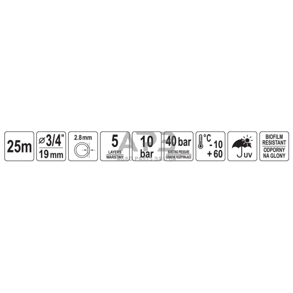 Laistymo žarna 3/4" 25m (5-sluoksnių) 1