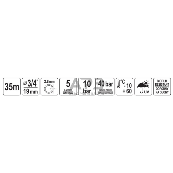 Laistymo žarna 3/4" 35m (5-sluoksnių) 1