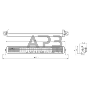 LED Bar žibintas 200W, 16800lm, 12/24V, balta/oranžinė, 561x70x67mm, 40 LED, E-BOOST LA10813