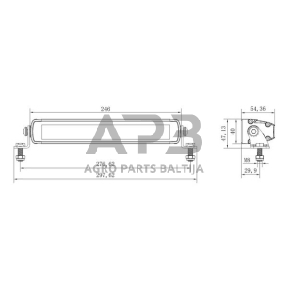 LED Bar žibintas 45W, 3780lm, 12/24V, balta/oranžinė, 246x40x54mm 9 LED, E-BOOST LA10820