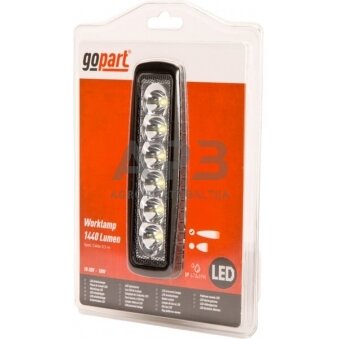 LED darbo žibintas stačiakampis 18W, 1440lm, 10/30V, 159.8x63mm, 6 LED gopart LA15026 3