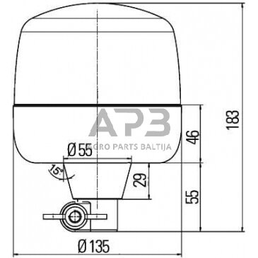 LED oranžinis švyturėlis 12/24V 165x183mm, 8 LED"s Hella  2RL010979011 6