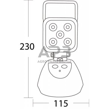 LED darbo žibintas kvadratinis 15W, 1080lm, 230x115mm gopart LA85200 3