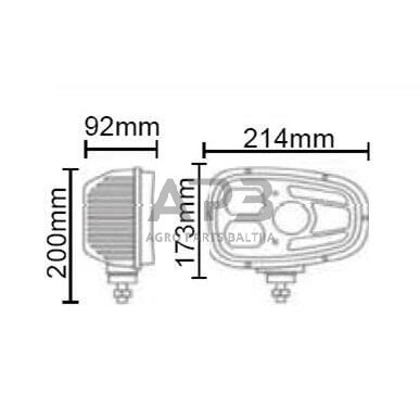 LED priekinis žibintas kairys 55W, 12-24V, 214x172x110mm LA10213 3