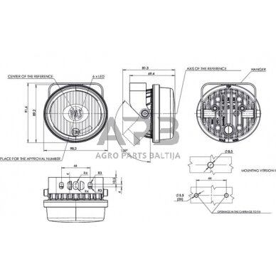 LED darbo žibintas apvalus 12/24V, 98x90mm 1400630121 6